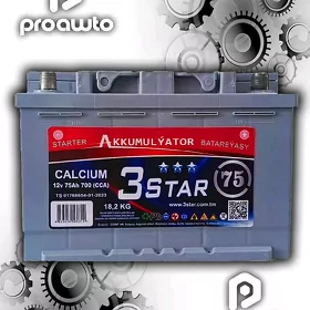 Akkumulyator☆3Star 12V75AH 👌