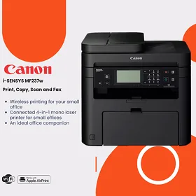 Принтер 4 в 1 Canon i-Sensys MF237W с Wi-Fi, Факс, Автоподатчик