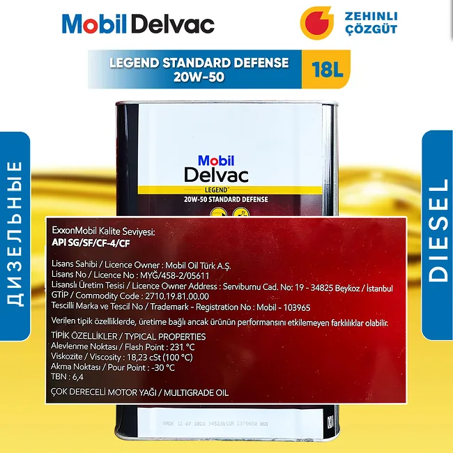 Mobil Delvac Legend 20W-50 SD - 18L