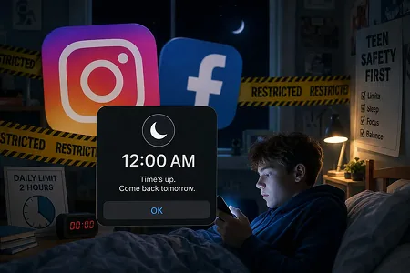 Instagram устроит подросткам «комендантский час» с полуночи до шести утра