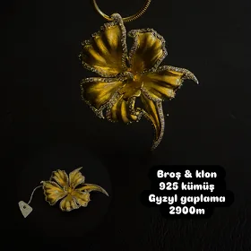kümüş broşka gyzyl çayylan