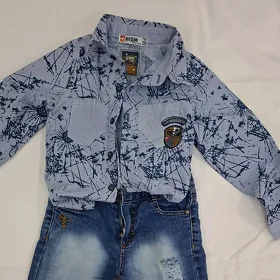 джинсы, пальто, рубашка