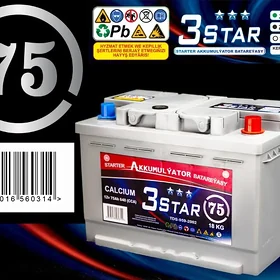 Akkumlyator 3 STAR 12V 75