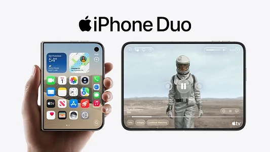 Apple наконец выпустила складной iPhone. Знакомьтесь, iPhone Duo! Он стоит $1999