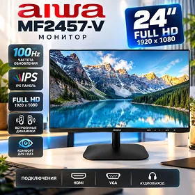 Монитор Aiwa 24" MF2457-V 100hz с динамиками, черный Monitor