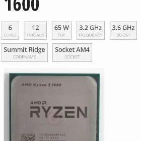 Ryzen 5 1600/Ram 16Gb /R580