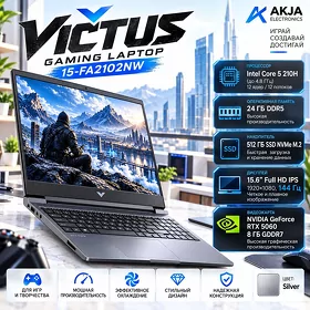 Ноутбук HP Victus 15-FA2102NW C5-120H/ RAM 24GB D5/ SSD 512GB/ VGA RTX 5060 8GB/ IPS FHD 15.6" 144Hz/ SILVER Noutbuk