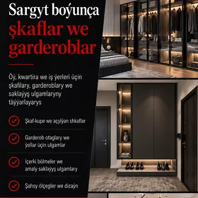 Sargyt boýunça şkaflar we garderoblar | Ojak Construction