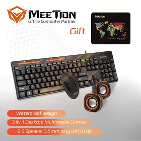 Комплект (клавиатура, мышь, колонки, коврик) Meetion C105