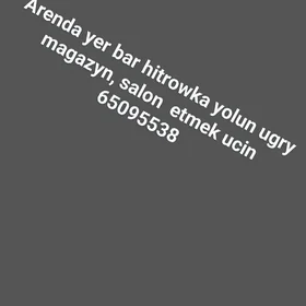 Bos yer magazyn, salon we s.m