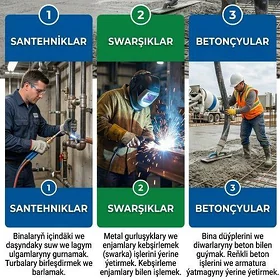 santehnik, swarşik, betonçy
