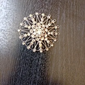 Серебряная брошь; 875 проба, звезда; скань