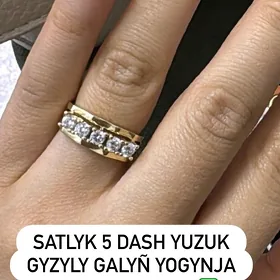 5 daş gyzyl yuzuk tazeje 585pr