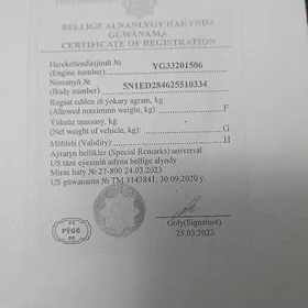 Maşyn nomer tehpasport