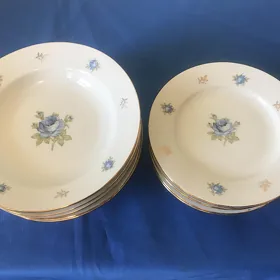 Комплект тарелок Синяя роза. СССР. 12 шт.