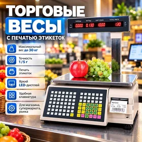 Весы с чековым принтером TM-30A, до 30 кг