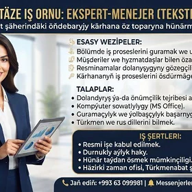 📢Ekspert-menedžer gerek!