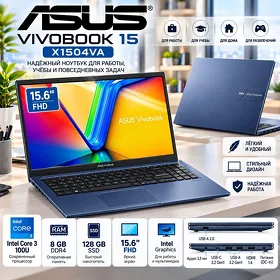 💻 ASUS Vivobook 15 X1504VA — iş, okuw we gündelik ulanmak üçin noutbuk!